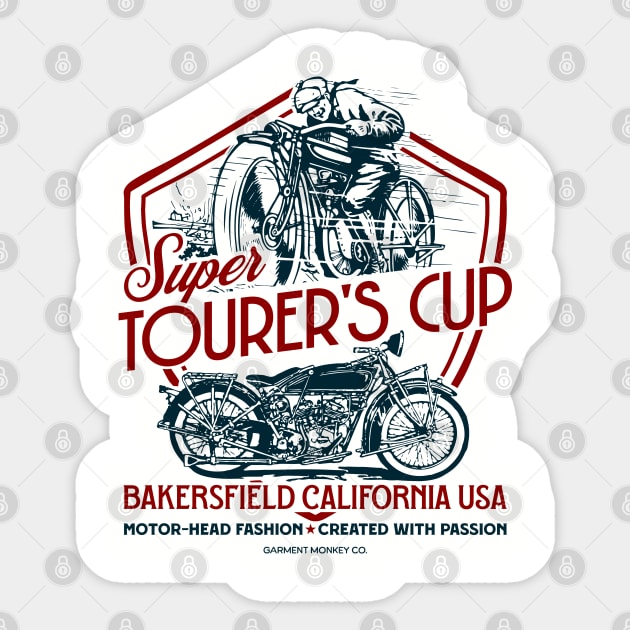 Vintage motorcycle design Sticker by Garment Monkey Co.